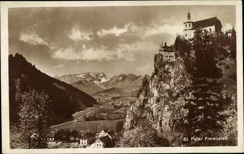 Ak Sankt Peter Freienstein Steiermark, Bergkirche, Ort, Gebirge
