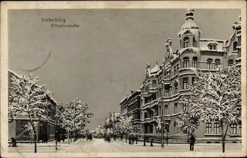 Ak Tschernjachowsk Insterburg Ostpreußen, Wilhelmstraße, Winteransicht
