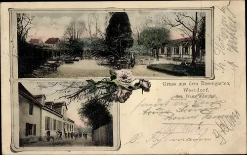 Ak Westdorf Aschersleben Salzlandkreis, Gasthaus Rosengarten, Bes. Franz Westphal