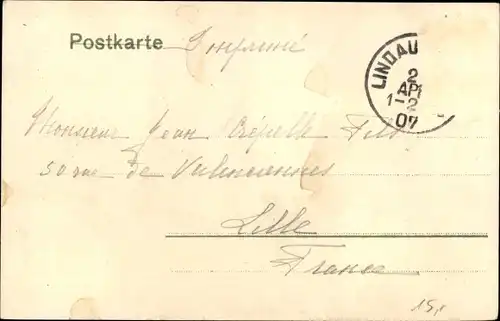 Ak Lindau am Bodensee Schwaben, Königl. bayr. Postamt