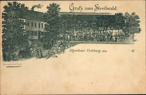 Litho Streitwald Frohburg in Sachsen, Jägerhaus