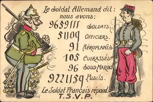 Ak Soldat Allemand dit, Soldat Francais répond, TSVP, Propaganda