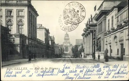 Ak Bruxelles Brüssel Belgien, Rue de la Regence