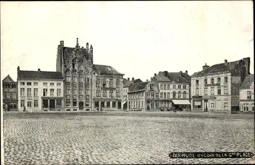 Ak Diksmuide Dixmude Westflandern Belgien, Un coin de la Grande Place