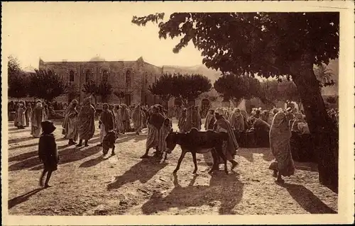 Ak Bou Saada Algerien, Place du Marché
