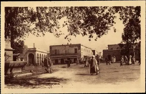 Ak Bou Saada Algerien, Place du Colonel Pein, Platz