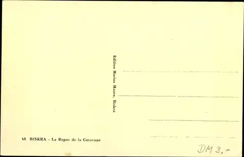 Ak Biskra Algerien, Le Repos de la Caravane