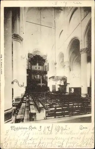 Ak Goes Zeeland Niederlande, Magdalena-Kerk, Innenansicht