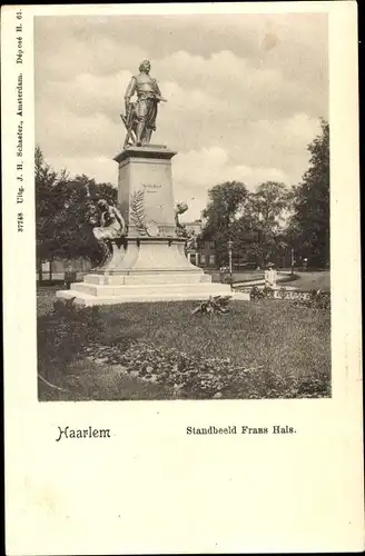 Ak Haarlem Nordholland Niederlande, Standbeeld Frans Hals