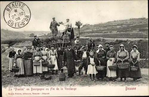 Ak Beaune Côte d’Or, La Paulee en Bourgogne ou Fin de la Vendange