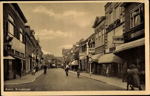 Ak Assen Drenthe Niederlande, Kruisstraat