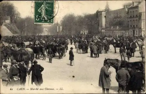 Ak Caen Calvados, Le Marché aux Chevaux