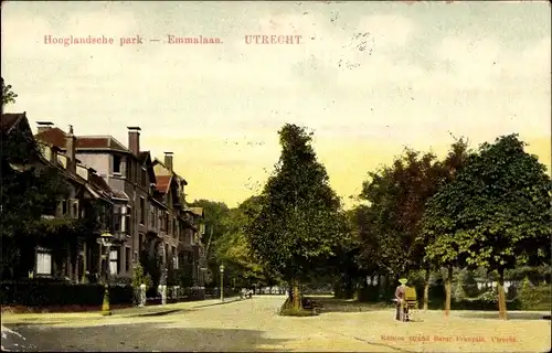 Ak Utrecht Niederlande, Hooglandsche park, Emmalaan