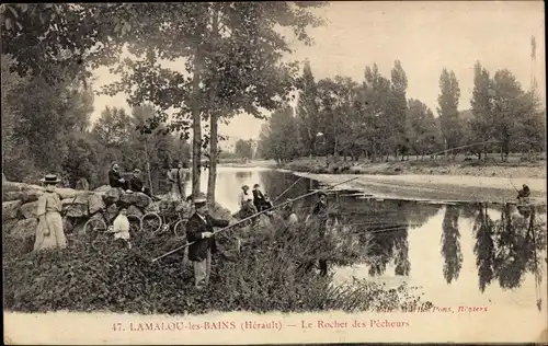Ak Lamalou les Bains Hérault, Le Rocher des Pecheurs