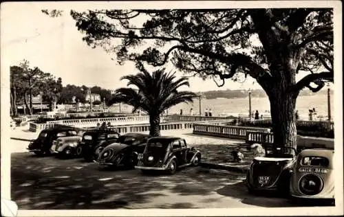 Ak Juan les Pins Alpes Maritimes, Le Grand Pin et la Promenade