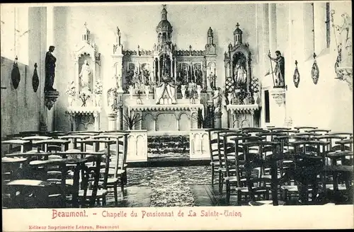 Ak Beaumont Wallonien Hennegau, Chapelle du Pensionnat de la Sainte Union