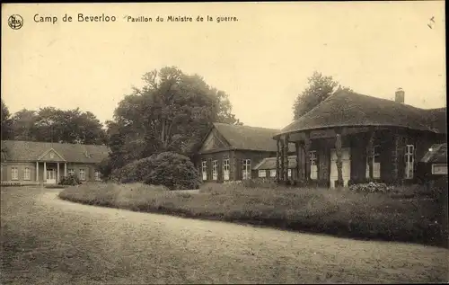 Ak Beverloo Beverlo Beringen Flandern Limburg, Truppenplatz, Pavillon du Ministre de la guerre