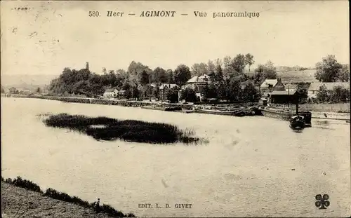Ak Heer Agimont Wallonien Namur, Panorama