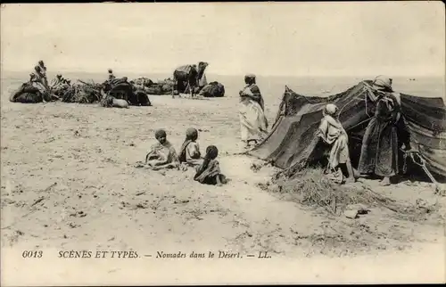 Ak Scenes et Types, Nomades dans le Desert
