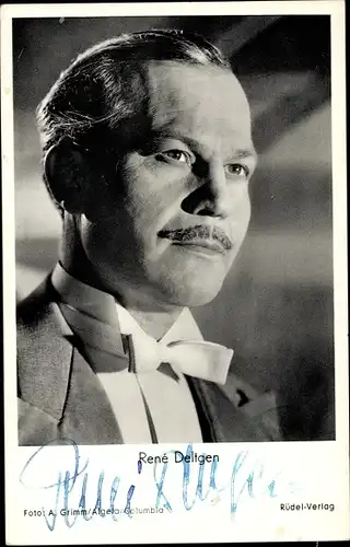 Ak Schauspieler René Deltgen, Portrait, Rüdel Verlag, Autogramm
