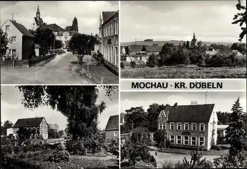 Ak Mochau Döbeln in Sachsen,  Straßenansicht, Kirche