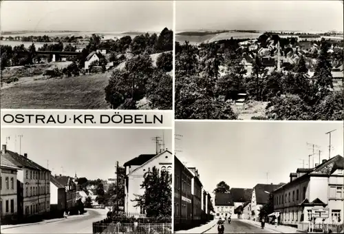 Ak Ostrau in Sachsen, Ortsansicht, Straßenansicht