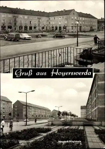 Ak Hoyerswerda in der Oberlausitz, Partie an der Altstadt, Neustadt Magistrale