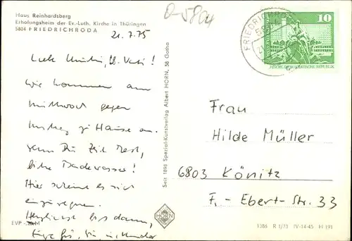 Ak Friedrichroda im Thüringer Wald, Haus Reinhardsberg
