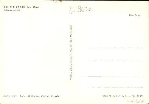 Ak Crimmitschau in Sachsen, Johanniskirche
