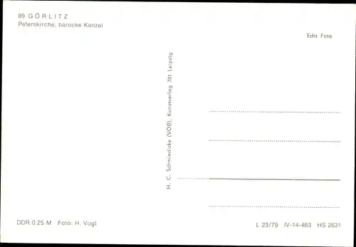 Ak Görlitz in der Lausitz, Peterskirche, barocke Kanzel