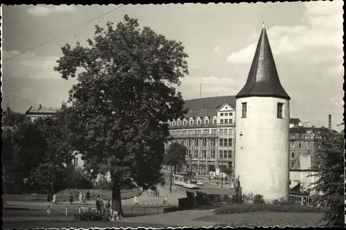 Ak Plauen im Vogtland, Straßenansicht, Straßenbahn