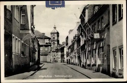 Ak Lößnitz im Erzgebirge, Thälmannstraße