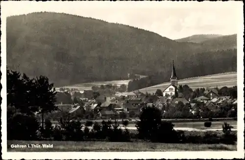 Ak Gehren Ilmenau Thür. Wald, Blick auf Ort und Bärenkopf