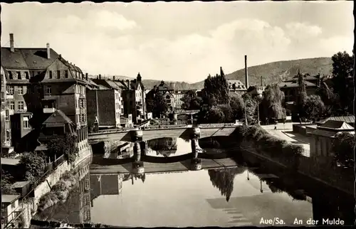 Ak Aue im Erzgebirge Sachsen, An der Mulde
