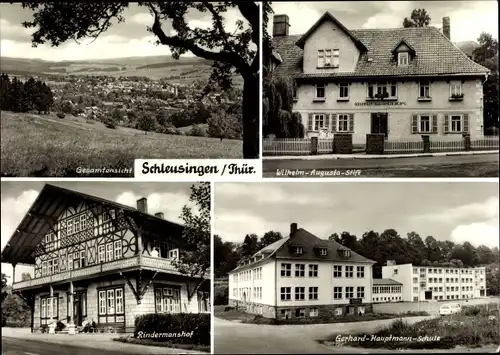 Ak Schleusingen in Thüringen, Gesamtansicht, Rindermanshof, Wilhelm Augusta Stift