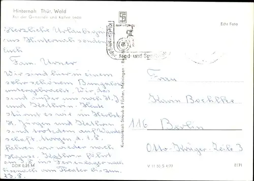 Ak Hinternah Schleusingen Thüringen, Rat der Gemeinde, Kaffee Leda