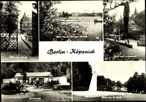 Ak Berlin Köpenick, Schloß, Lange Brücke, Gartencafe, Luisenhain