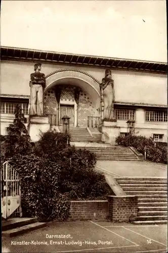 Ak Darmstadt in Hessen, Künstler-Kolonie, Ernst-Ludwig-Haus, Portal,