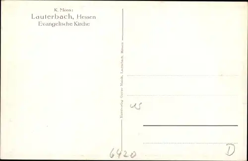 Künstler Ak Mons, K., Lauterbach in Hessen, Evangelische Kirche, Außenansciht