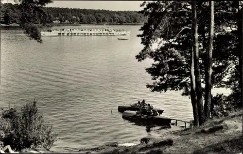 Ak Woltersdorf bei Berlin, Flakensee, Schiff
