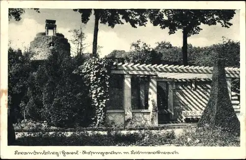 Ak Brandenburg Havel, Rosengarten mit Bismarckwarte