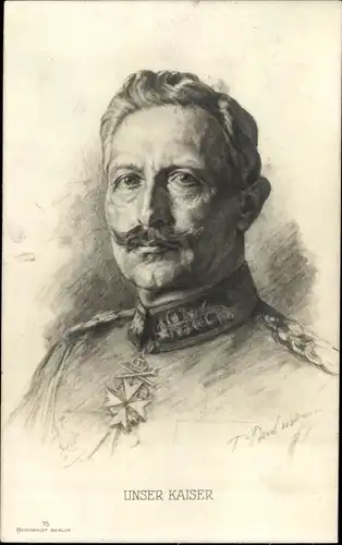 Künstler Ak Kaiser Wilhelm II., Portrait, Orden