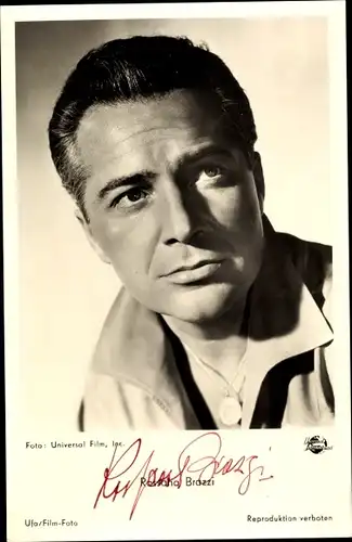 Ak Schauspieler Rossano Brazzi, Portrait, Ufa Film