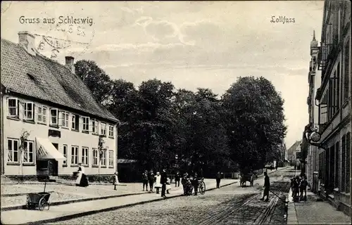 Ak Schleswig an der Schlei, Lollfuss, Straßenpartie