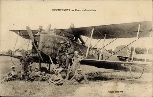 Ak Rochefort, Centre aerostation, Französisches Militärflugzeug