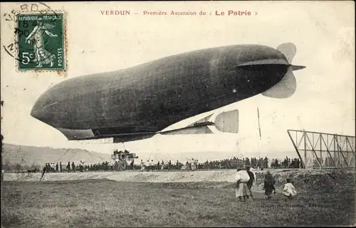 Ak Verdun, Premiere Ascension du La Patrie, Zeppelin