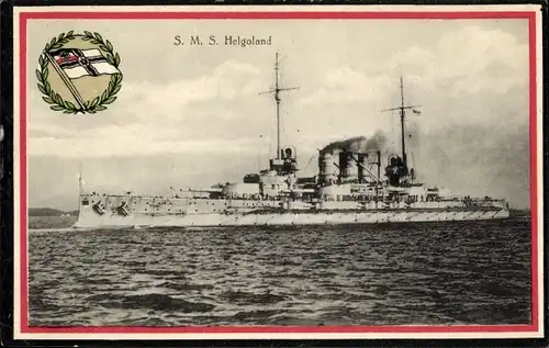Passepartout Ak Deutsches Kriegsschiff, SMS Helgoland