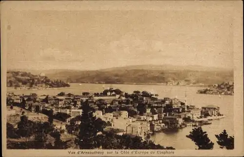 Ak Konstantinopel Istanbul Türkei, Vue d'Arnaouthey sur la Cote d'Europe