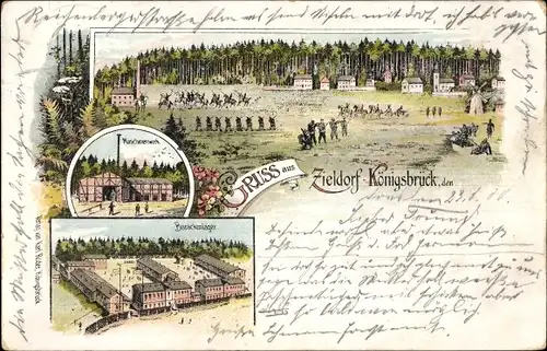 Ak Königsbrück in der Oberlausitz, Zieldorf, Truppenübungsplatz, Barackenlager