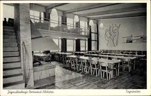 Ak Höchsten Dortmund im Ruhrgebiet, Jugendherberge, Tagesraum